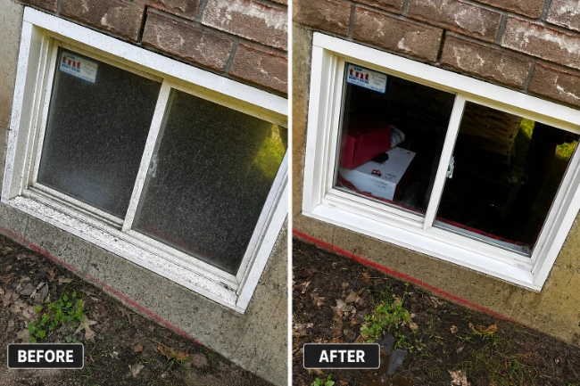window cleaning before and after