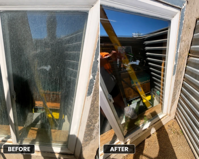 before and after window washing San Clemente