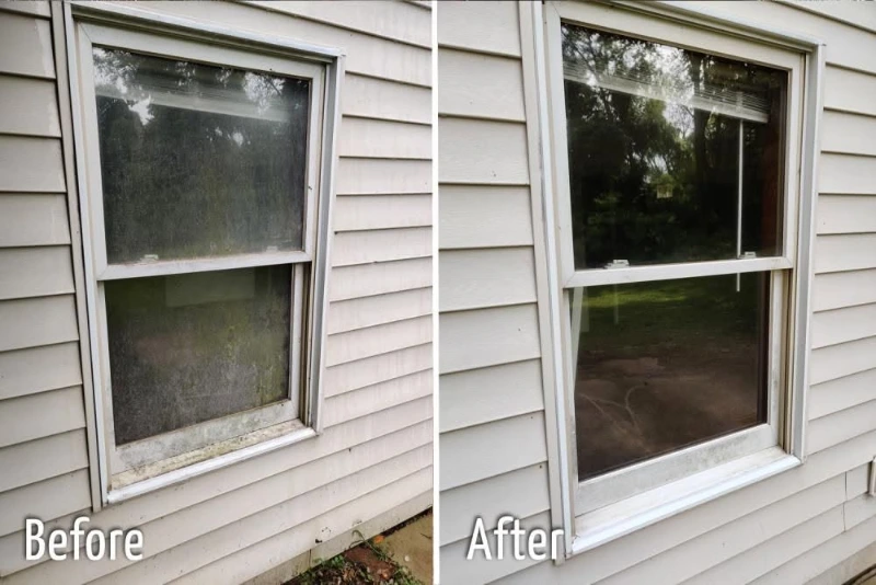 before and after window washing